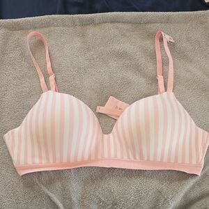 Victoria's Secret Pink and Cream Striped Bra